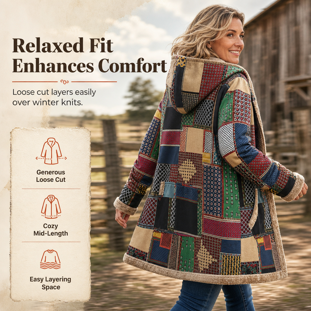 Winter Cotton Linen Printed & Warm Plush — Women’s Hooded Sweatshirt 💖❄️
