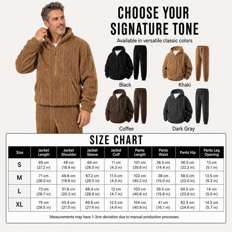 Men's Cosy Cable Knit Hooded Set — Winter 🧥