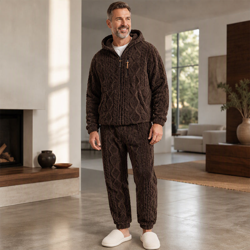 Men's Cosy Cable Knit Hooded Set — Winter 🧥