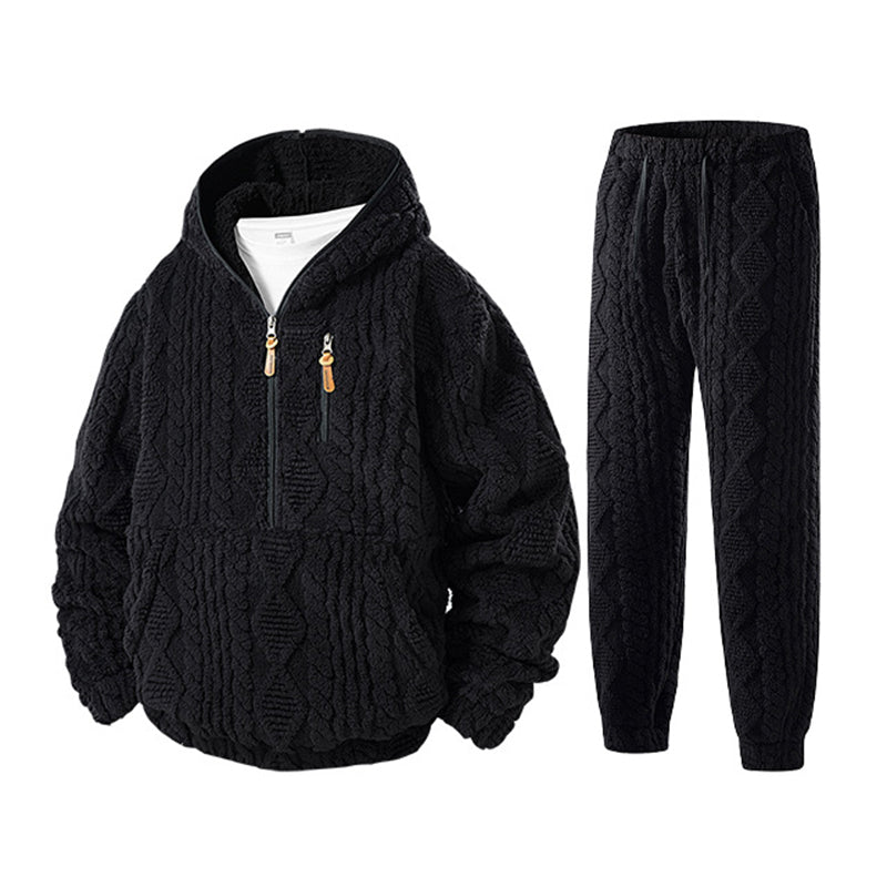 Men's Cosy Cable Knit Hooded Set — Winter 🧥