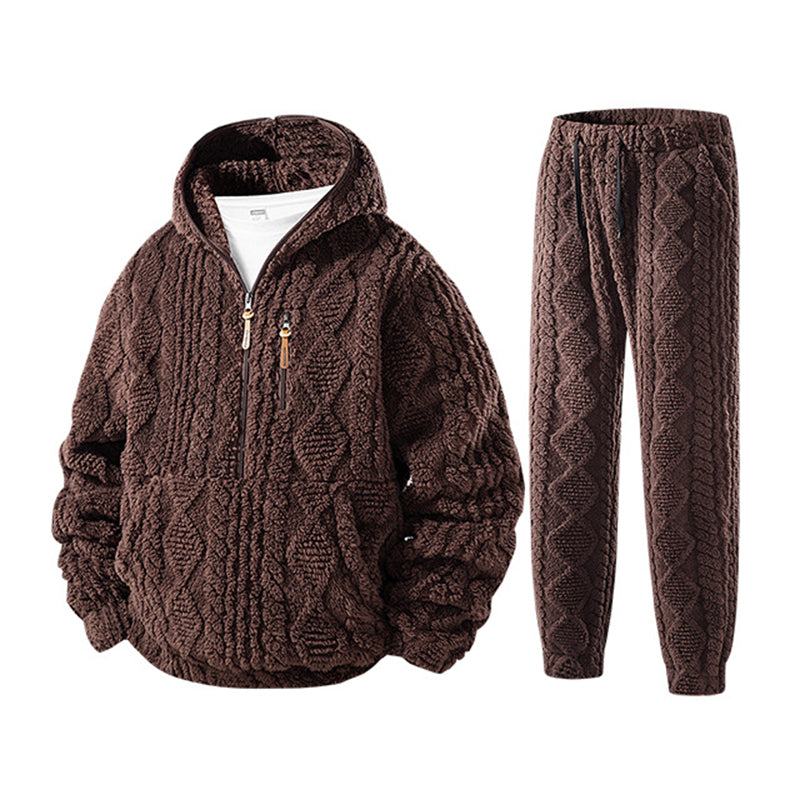 Men's Cosy Cable Knit Hooded Set — Winter 🧥