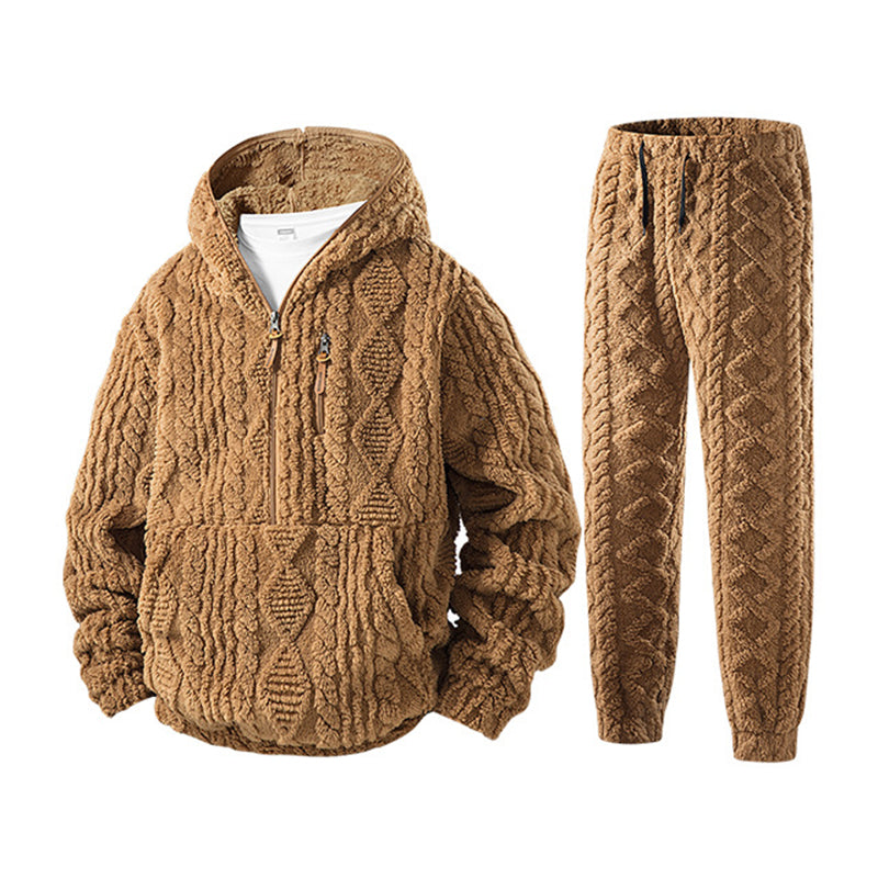 Men's Cosy Cable Knit Hooded Set — Winter 🧥