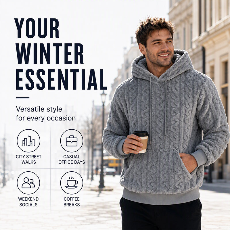 Men's Cable Knit Hoodie — Winter Warm 🧥