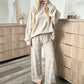 Striped Mock Neck & Wide-Leg — Women’s Top & Pants Set 👚👖