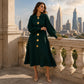 Lantern Sleeve & Ribbed Knit — Women’s Maxi Dress 🧶👗