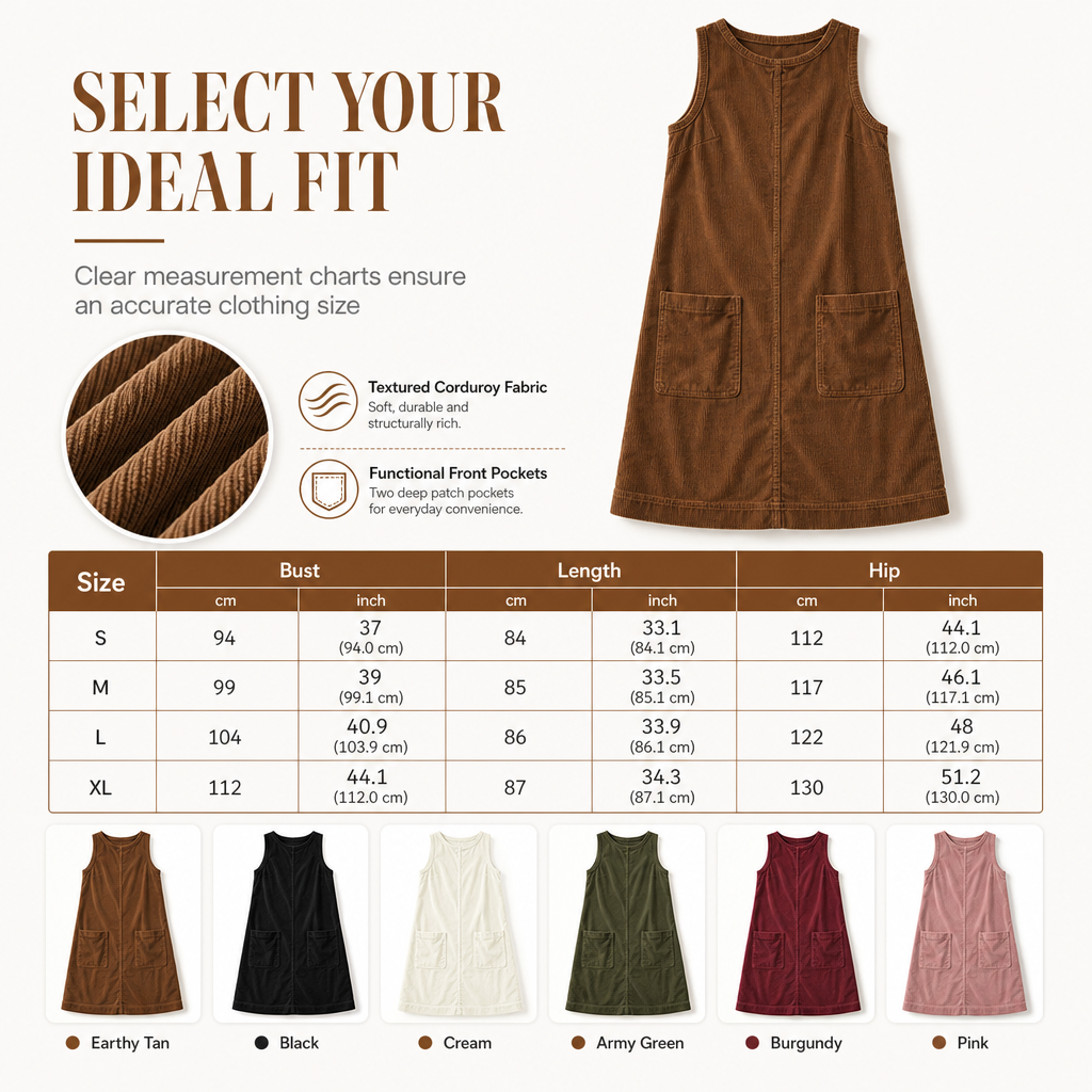 Women's Corduroy Tank Dress — Casual, Sleeveless 👗