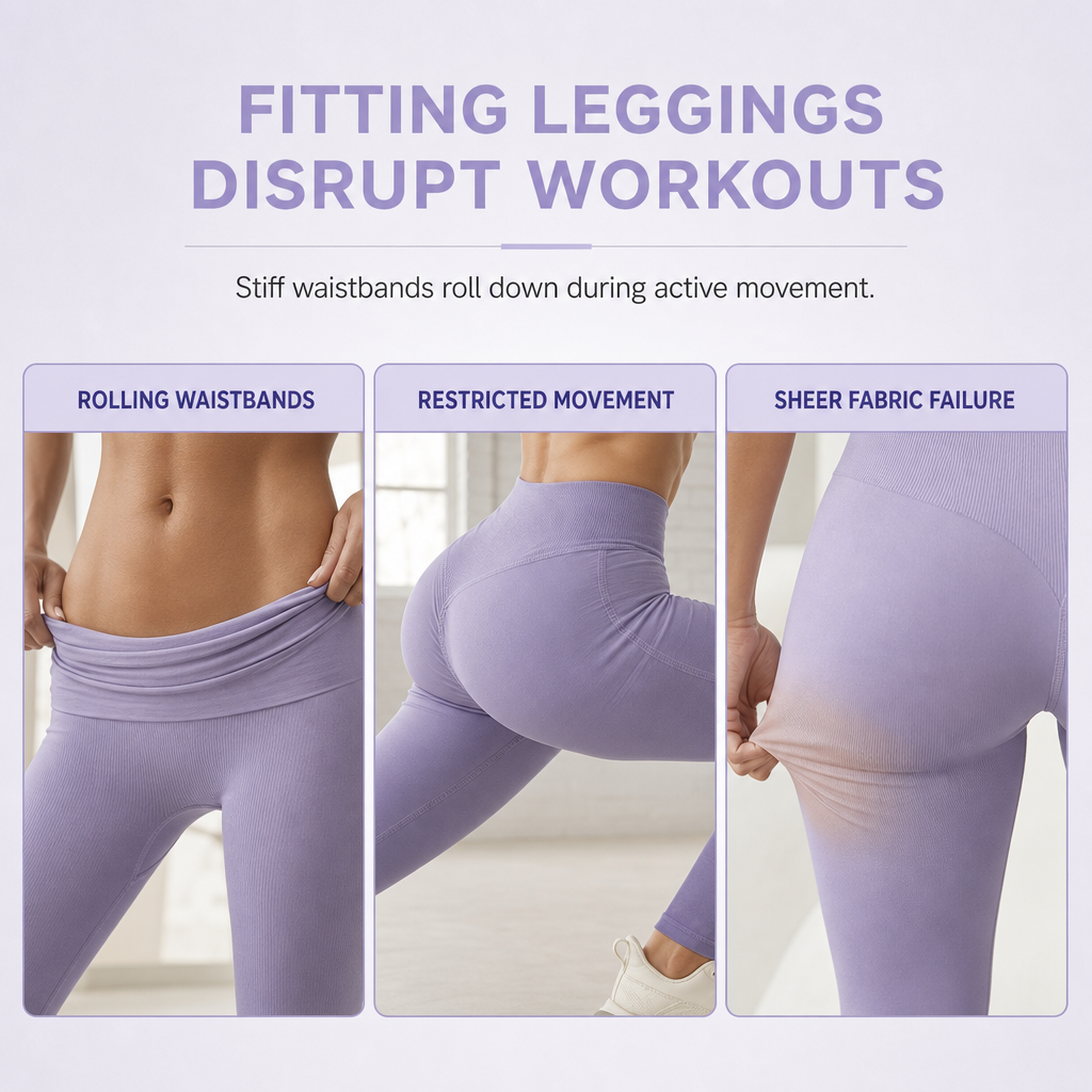 High Waisted Seamless Ribbed Leggings — Yoga Gym Workout 🌿🌬️