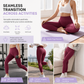 High Waisted Seamless Ribbed Leggings — Yoga Gym Workout 🌿🌬️