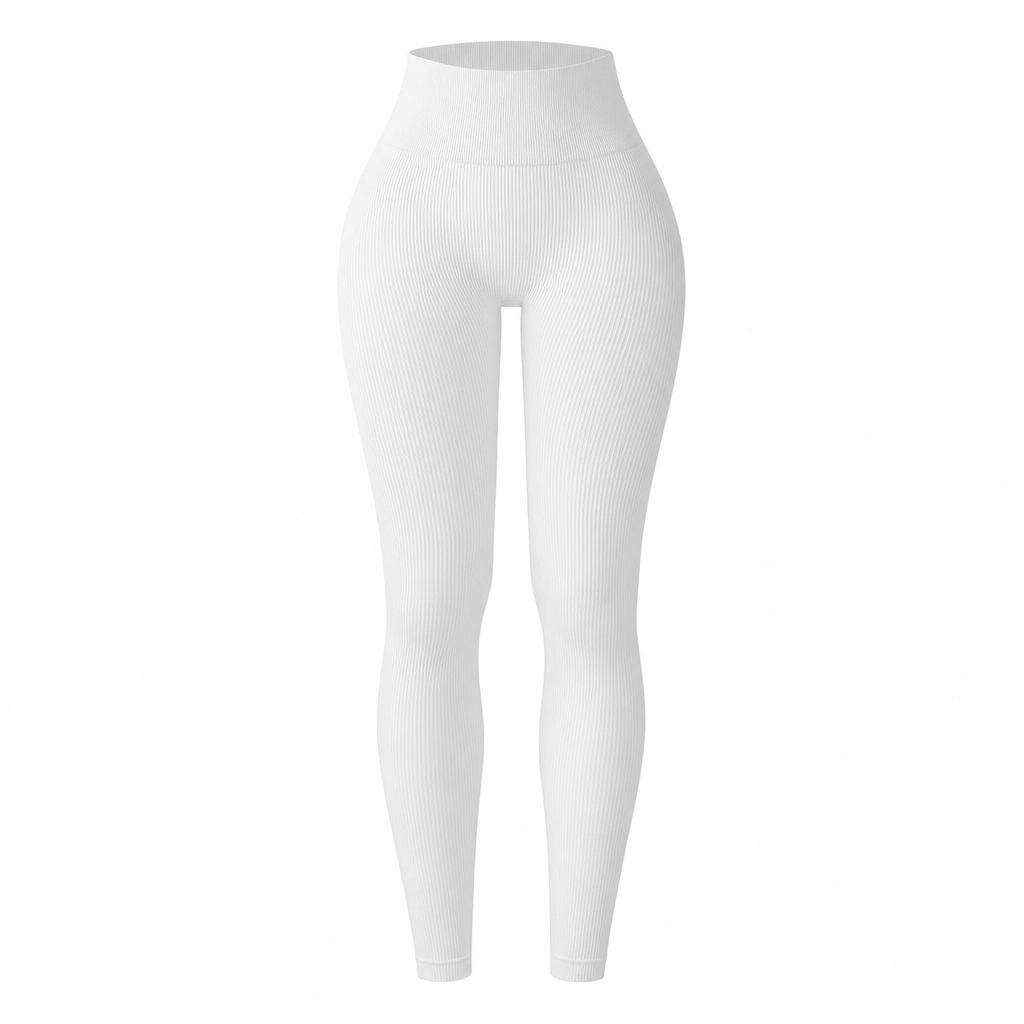 High Waisted Seamless Ribbed Leggings — Yoga Gym Workout 🌿🌬️