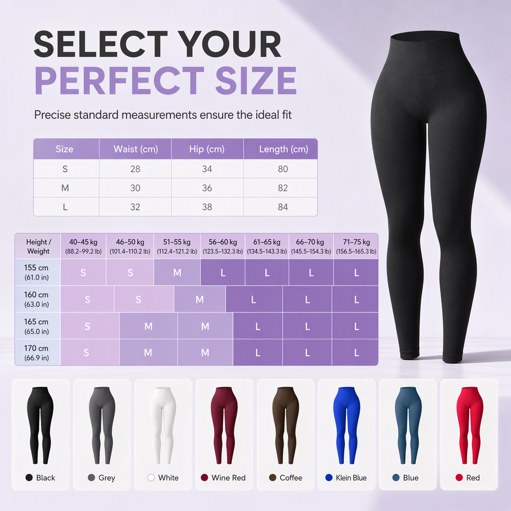 High Waisted Seamless Ribbed Leggings — Yoga Gym Workout 🌿🌬️