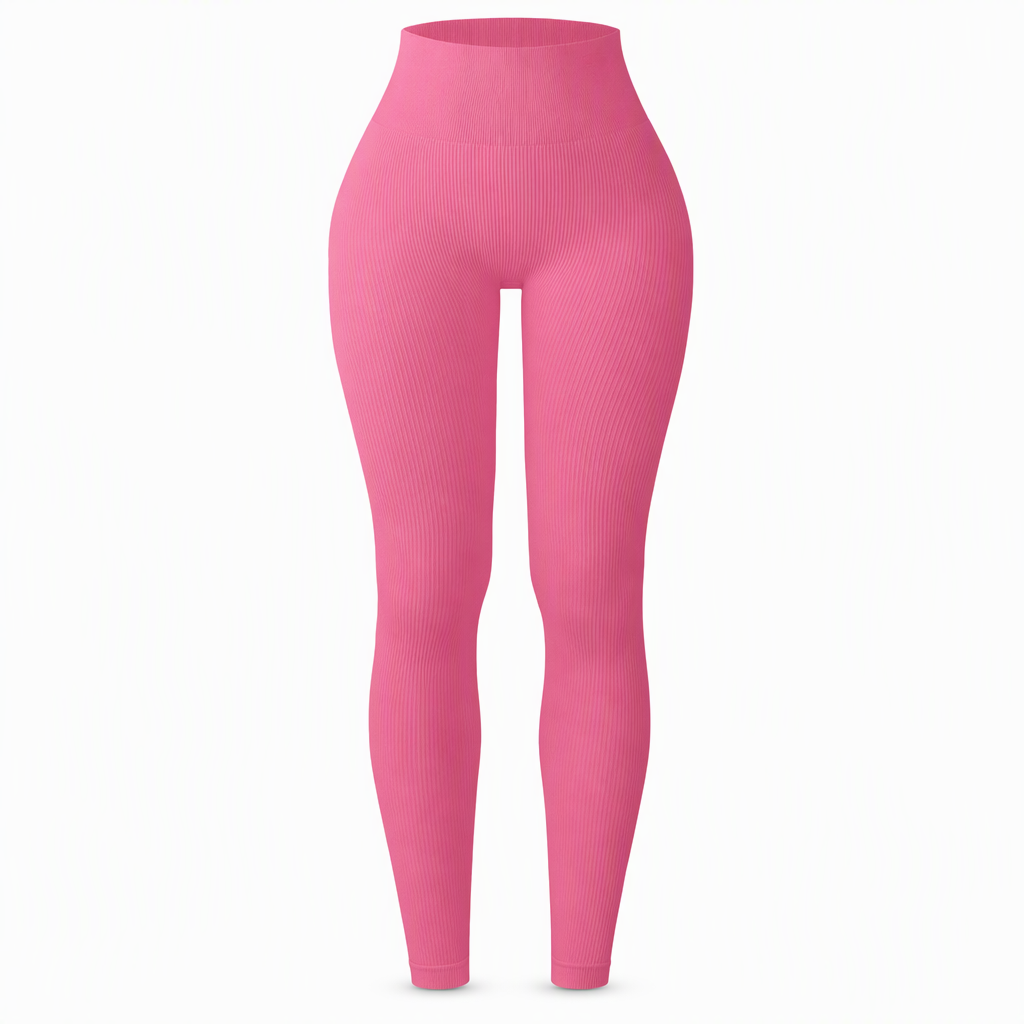 High Waisted Seamless Ribbed Leggings — Yoga Gym Workout 🌿🌬️