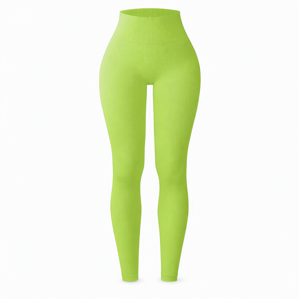 High Waisted Seamless Ribbed Leggings — Yoga Gym Workout 🌿🌬️
