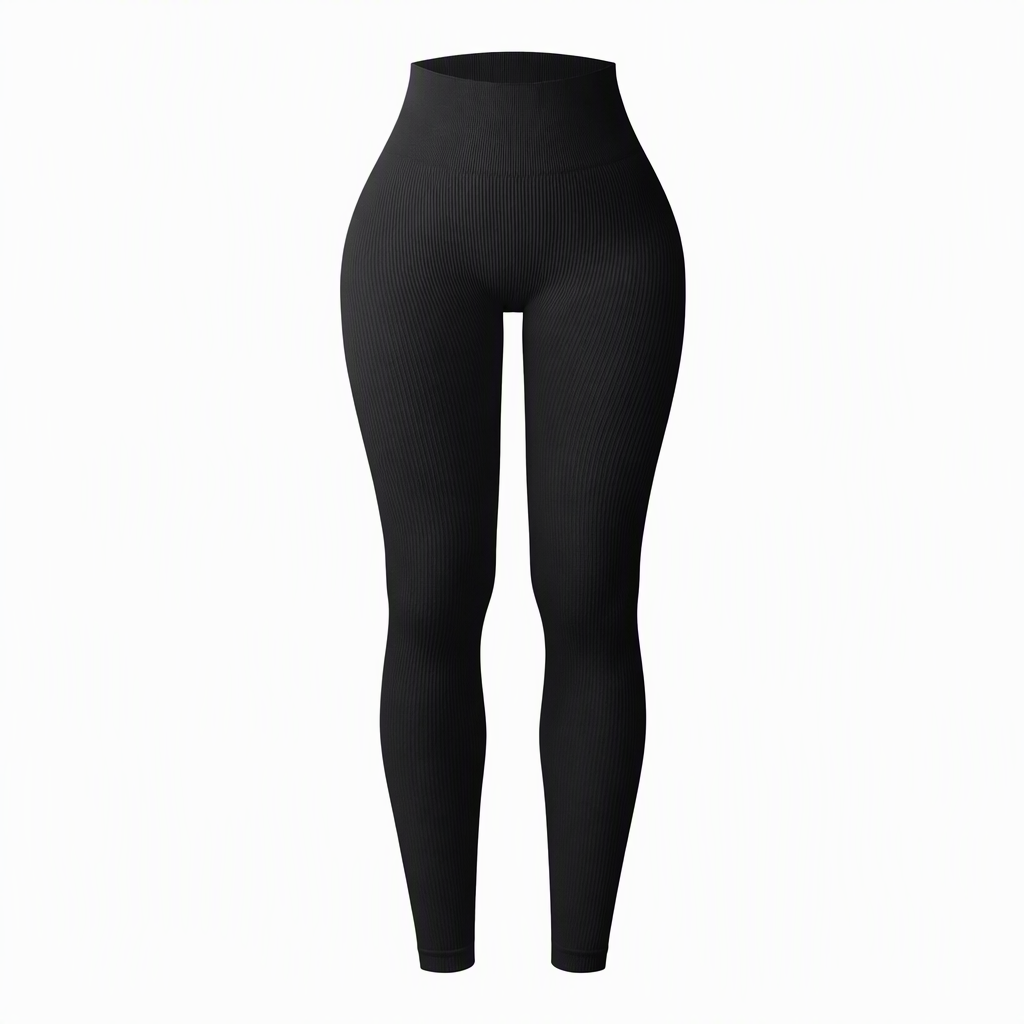 High Waisted Seamless Ribbed Leggings — Yoga Gym Workout 🌿🌬️