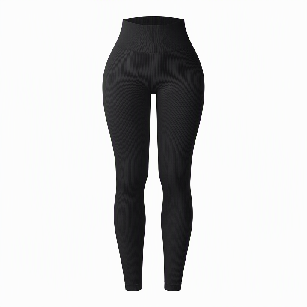 High Waisted Seamless Ribbed Leggings — Yoga Gym Workout 🌿🌬️