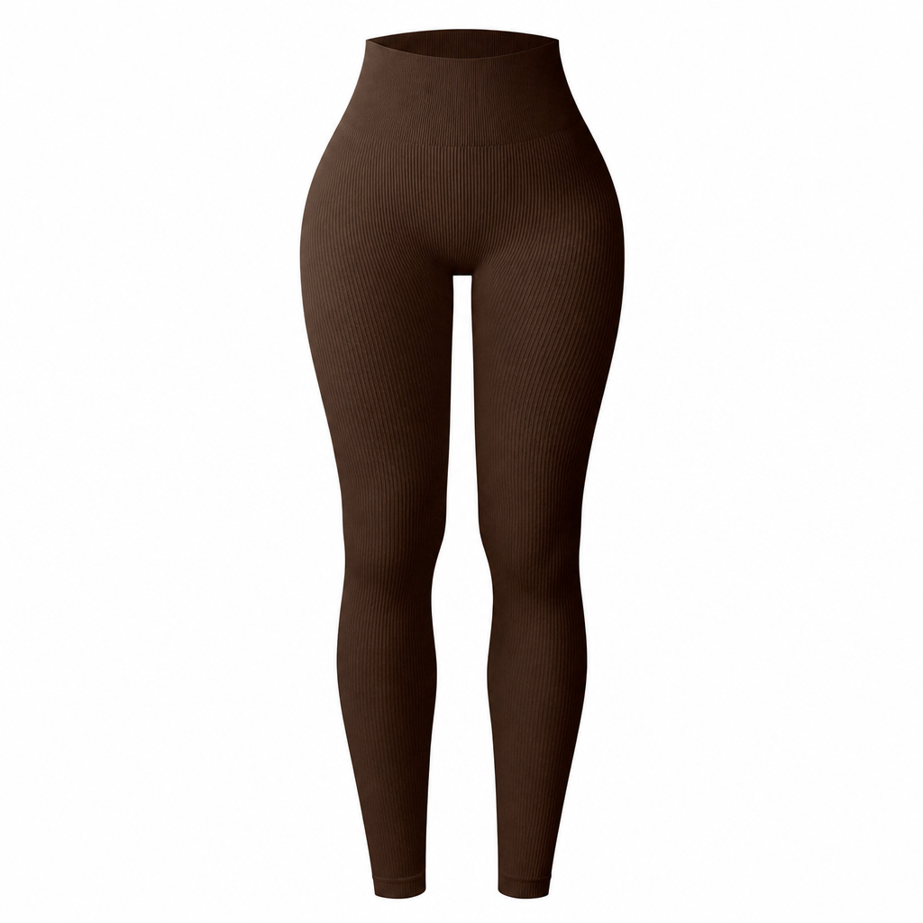 High Waisted Seamless Ribbed Leggings — Yoga Gym Workout 🌿🌬️
