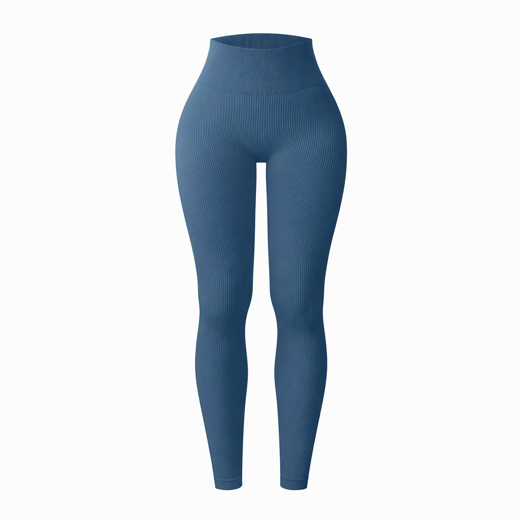 High Waisted Seamless Ribbed Leggings — Yoga Gym Workout 🌿🌬️