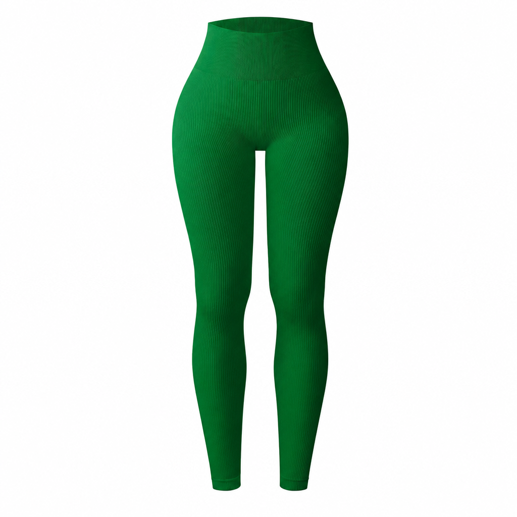 High Waisted Seamless Ribbed Leggings — Yoga Gym Workout 🌿🌬️
