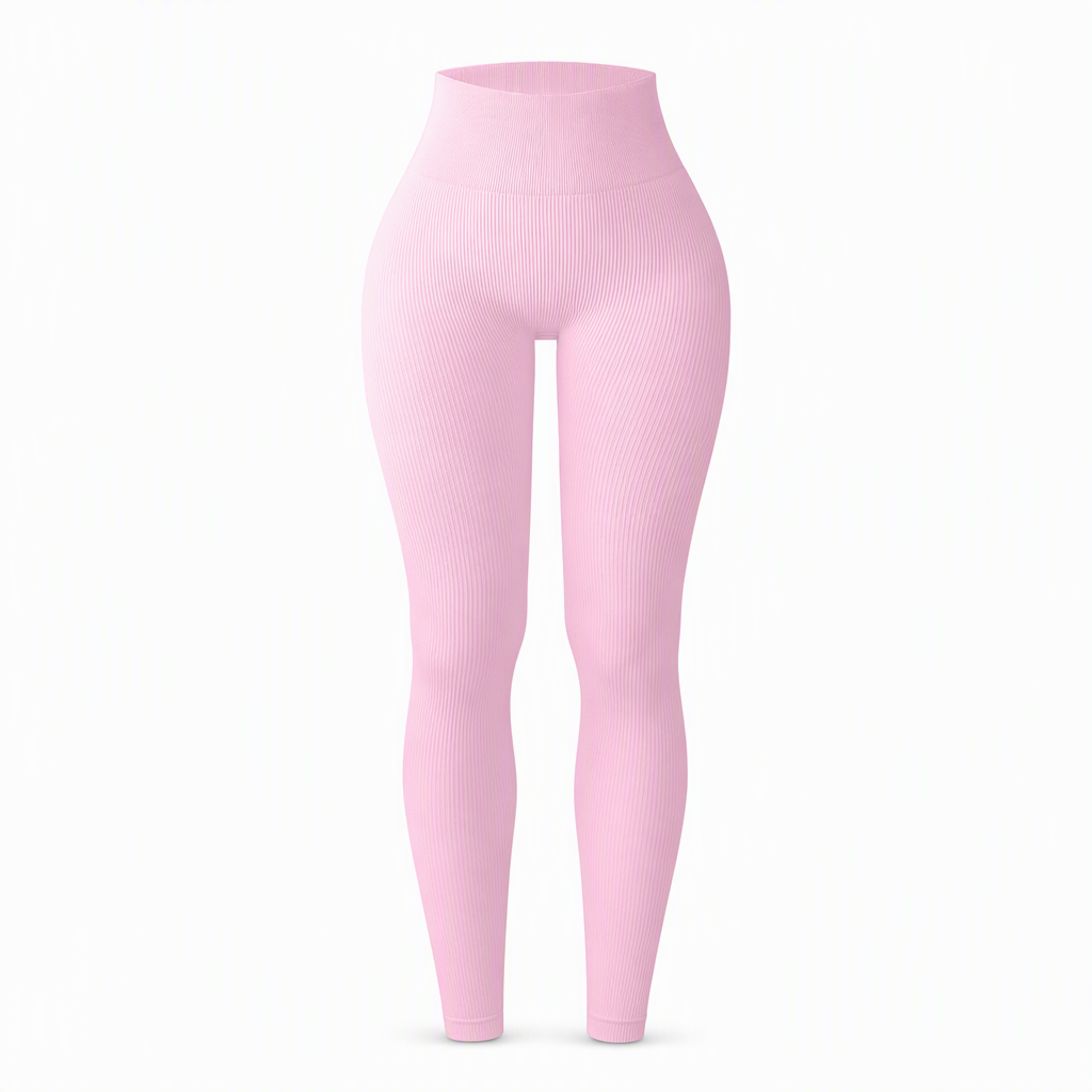 High Waisted Seamless Ribbed Leggings — Yoga Gym Workout 🌿🌬️