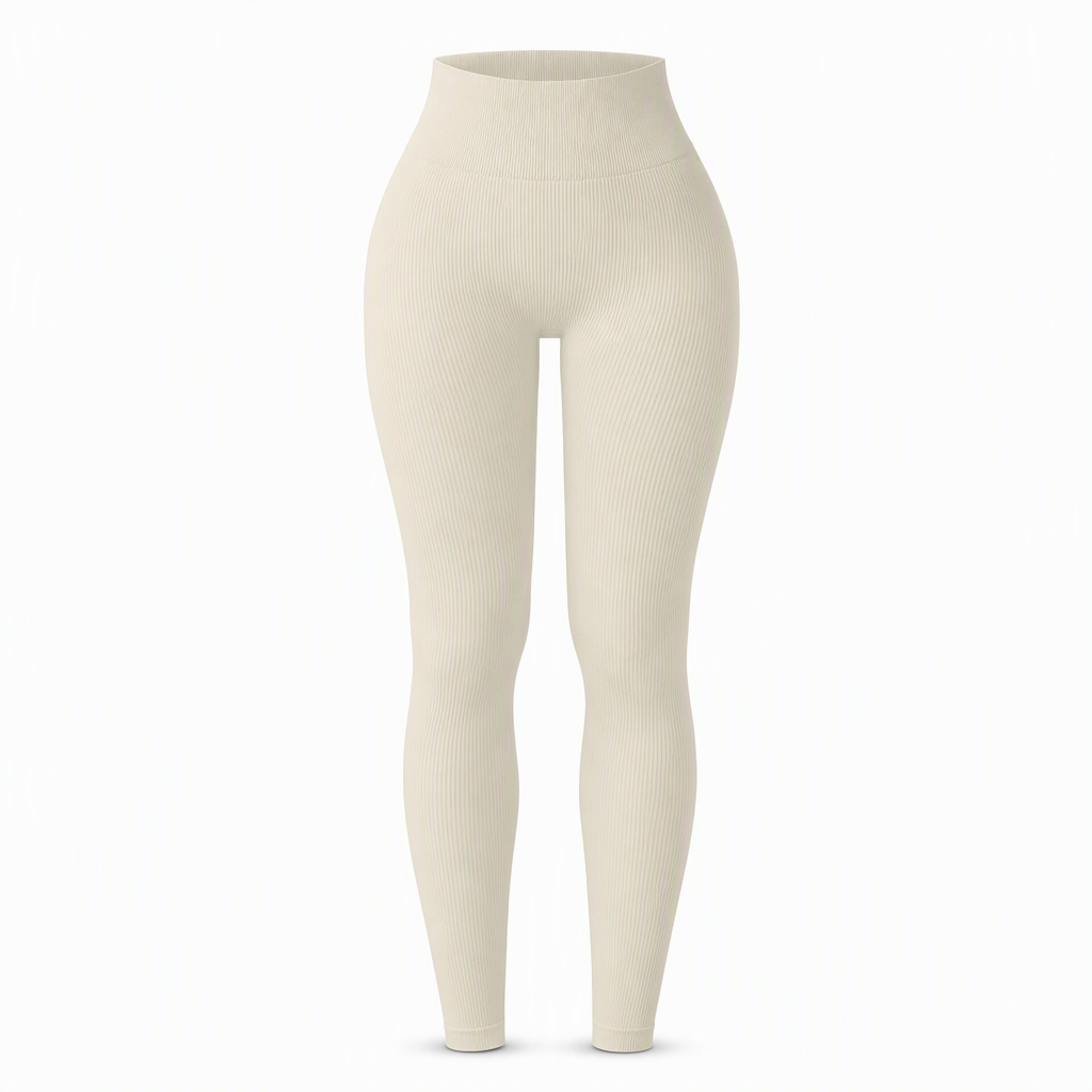 High Waisted Seamless Ribbed Leggings — Yoga Gym Workout 🌿🌬️