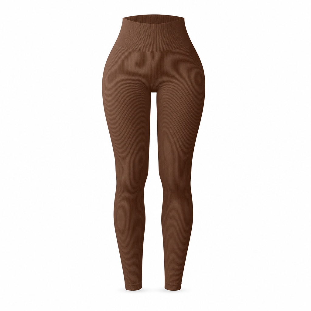 High Waisted Seamless Ribbed Leggings — Yoga Gym Workout 🌿🌬️