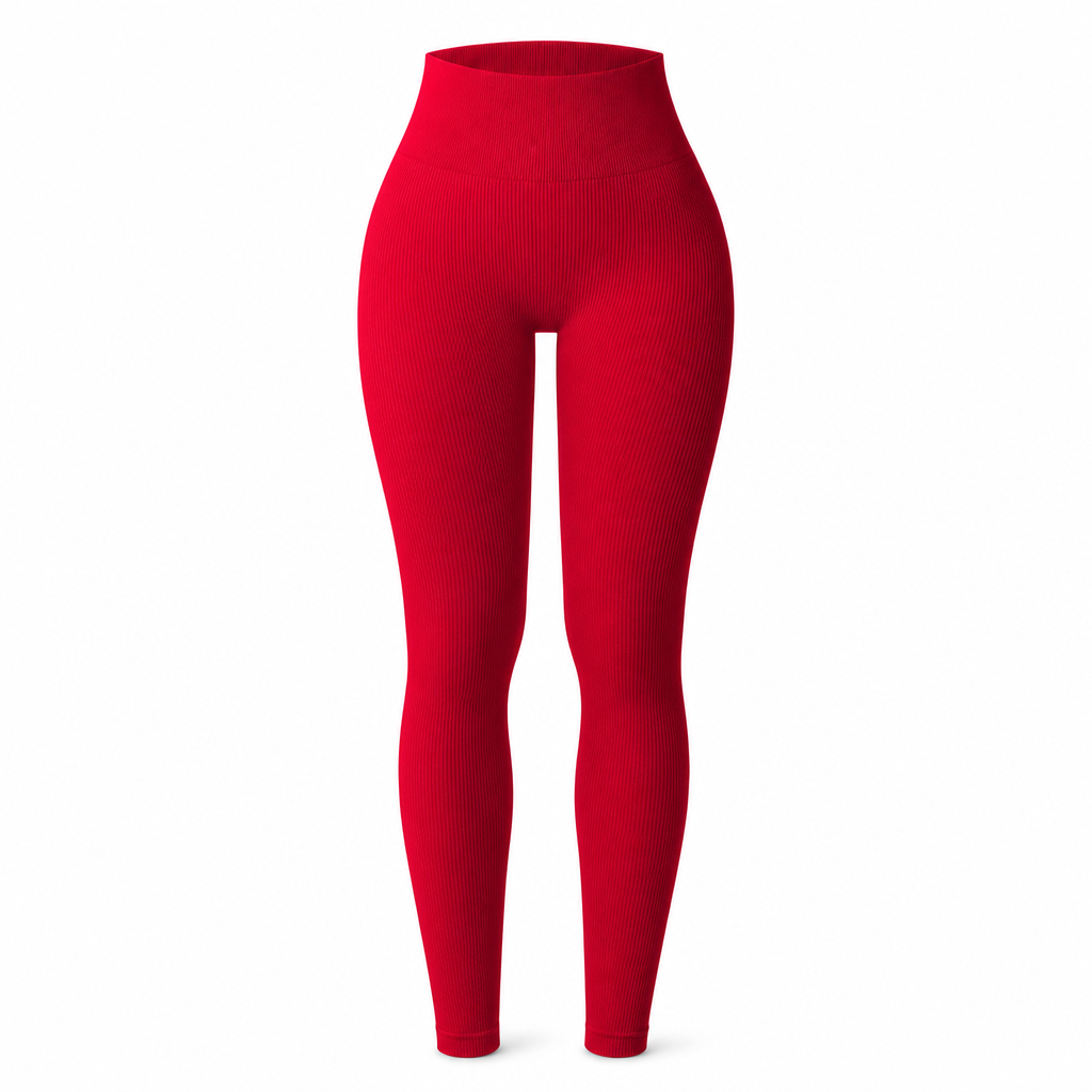High Waisted Seamless Ribbed Leggings — Yoga Gym Workout 🌿🌬️