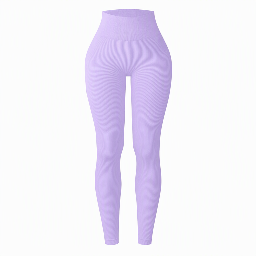High Waisted Seamless Ribbed Leggings — Yoga Gym Workout 🌿🌬️