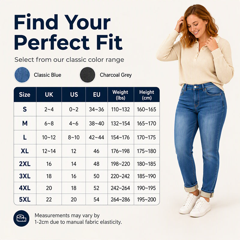 👖 Women's Casual Stretchy High-Waisted Jeans | Comfort Stretch & Flattering Fit ✨