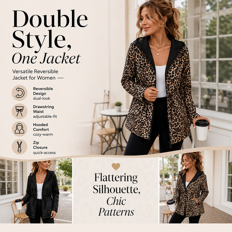 Women's Leopard Print Hooded Jacket — Reversible 🧥