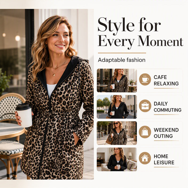 Women's Leopard Print Hooded Jacket — Reversible 🧥