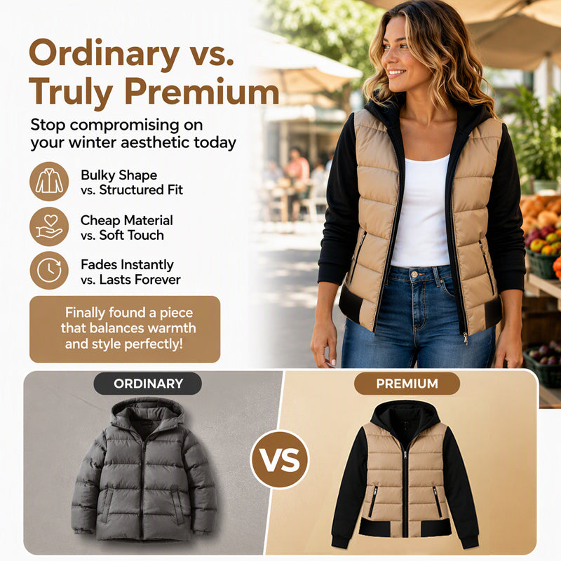 Women's Padded Hooded Jacket — Color-Block 🧥