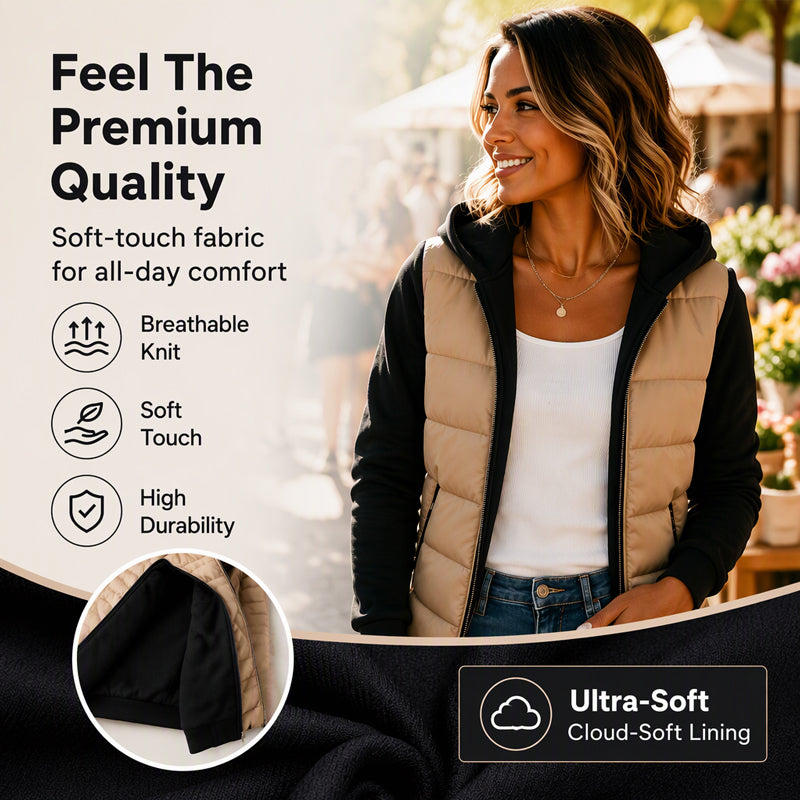 Women's Padded Hooded Jacket — Color-Block 🧥
