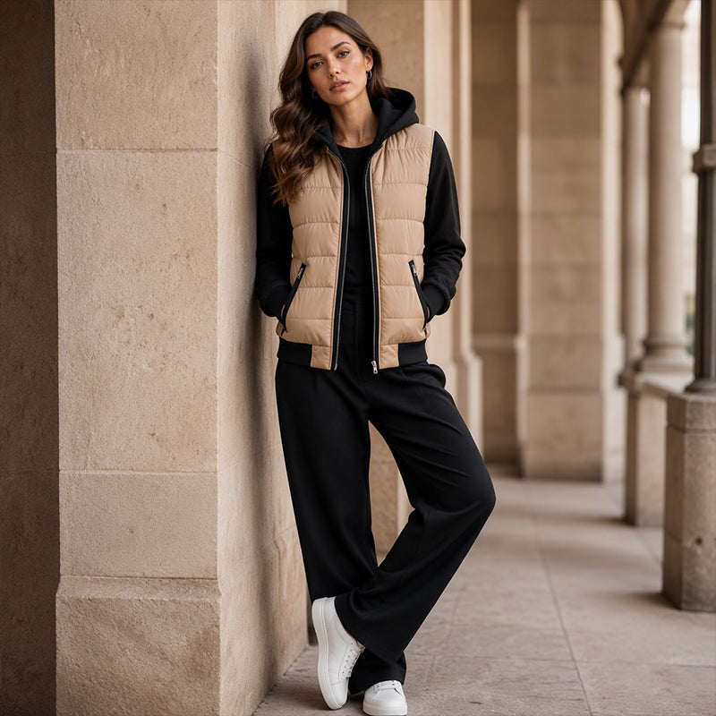 Women's Padded Hooded Jacket — Color-Block 🧥
