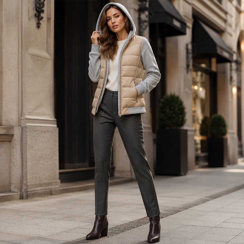 Women's Padded Hooded Jacket — Color-Block 🧥