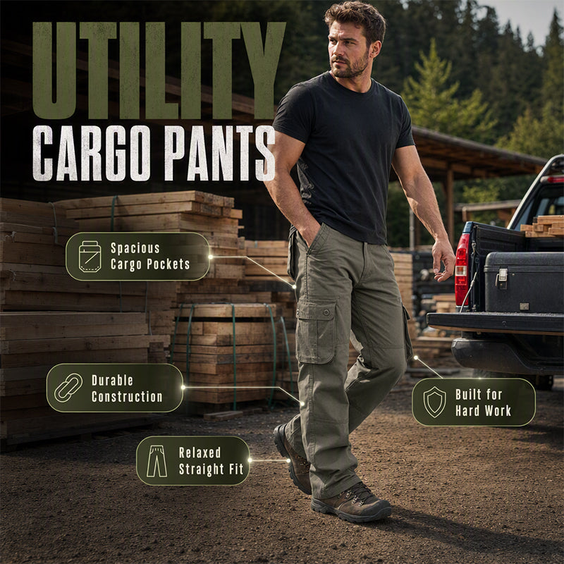 👖 Men's Relaxed-Fit Cargo Pants with Multi Pockets | Everyday Utility & Easy Comfort ✨