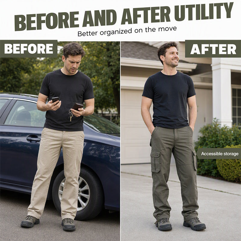 👖 Men's Relaxed-Fit Cargo Pants with Multi Pockets | Everyday Utility & Easy Comfort ✨
