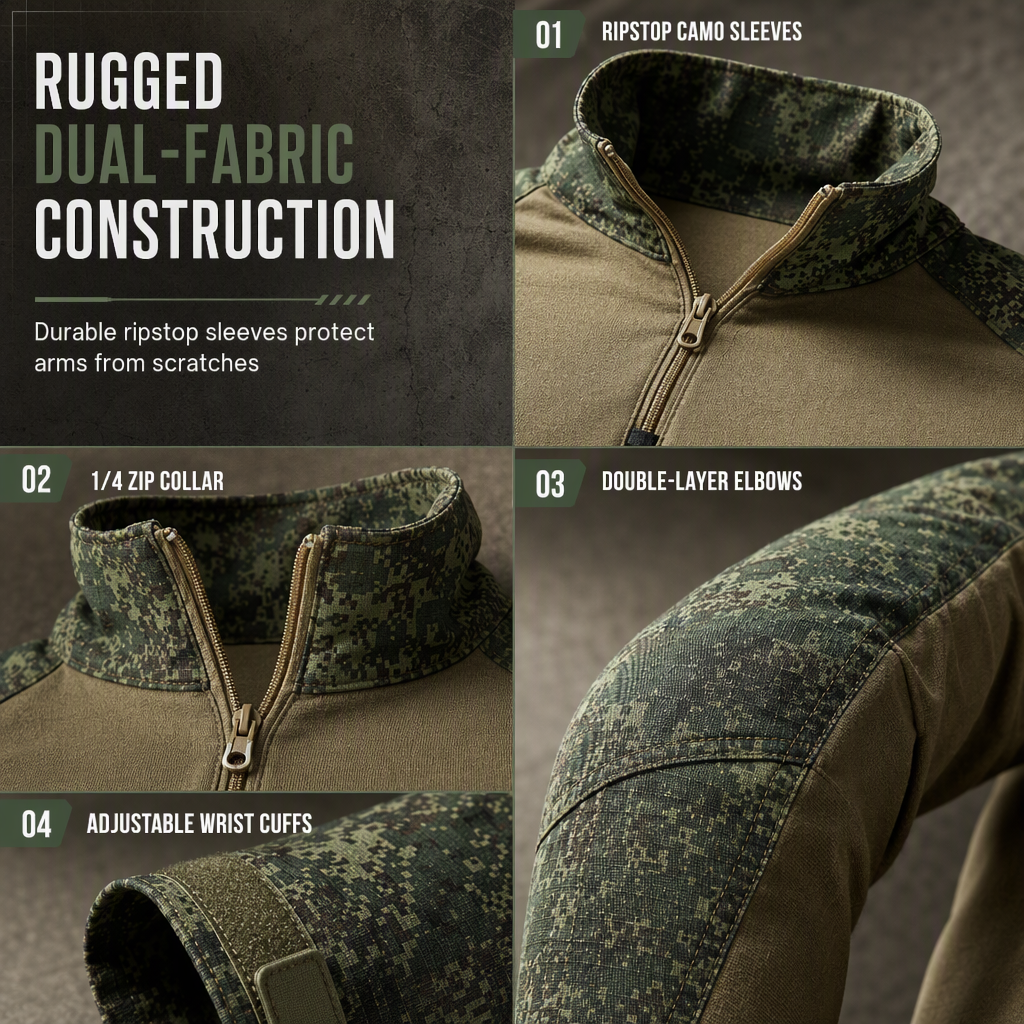 🏕️ Men's Long Sleeve Tactical Jacket | Rugged Look & Everyday Utility ✨