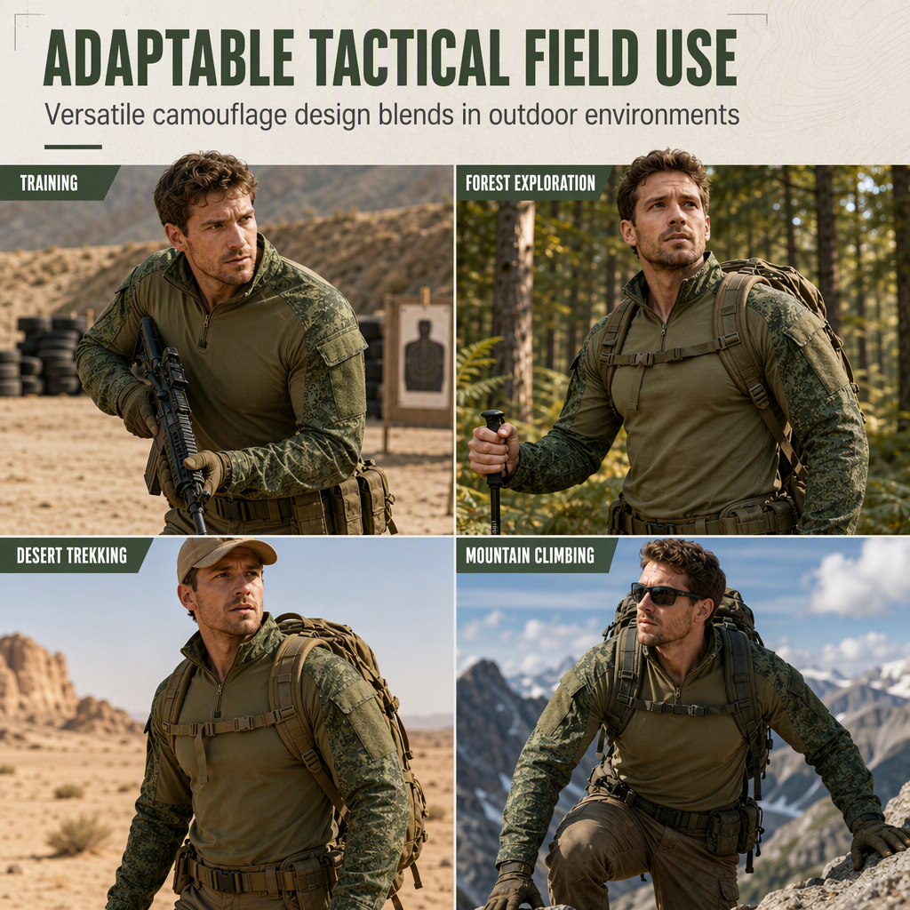 🏕️ Men's Long Sleeve Tactical Jacket | Rugged Look & Everyday Utility ✨