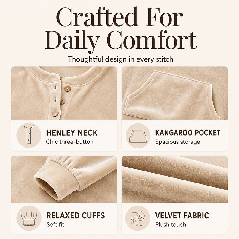 🦢🧥 Women's Golden Velvet Sweatshirt | Soft Touch & Everyday Style ✨