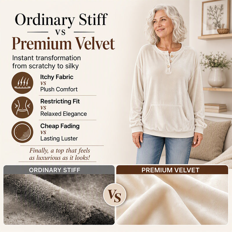 🦢🧥 Women's Golden Velvet Sweatshirt | Soft Touch & Everyday Style ✨