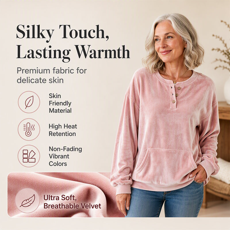 🦢🧥 Women's Golden Velvet Sweatshirt | Soft Touch & Everyday Style ✨
