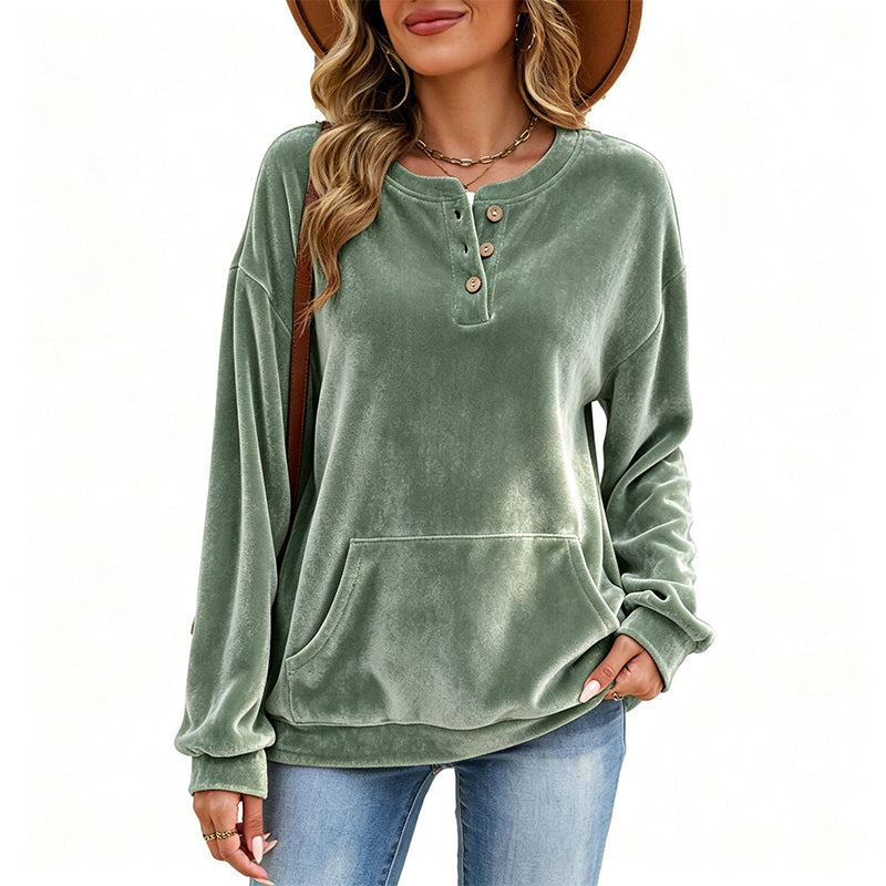 🦢🧥 Women's Golden Velvet Sweatshirt | Soft Touch & Everyday Style ✨