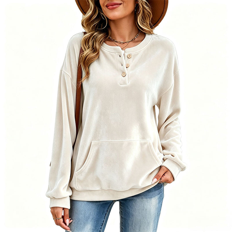 🦢🧥 Women's Golden Velvet Sweatshirt | Soft Touch & Everyday Style ✨