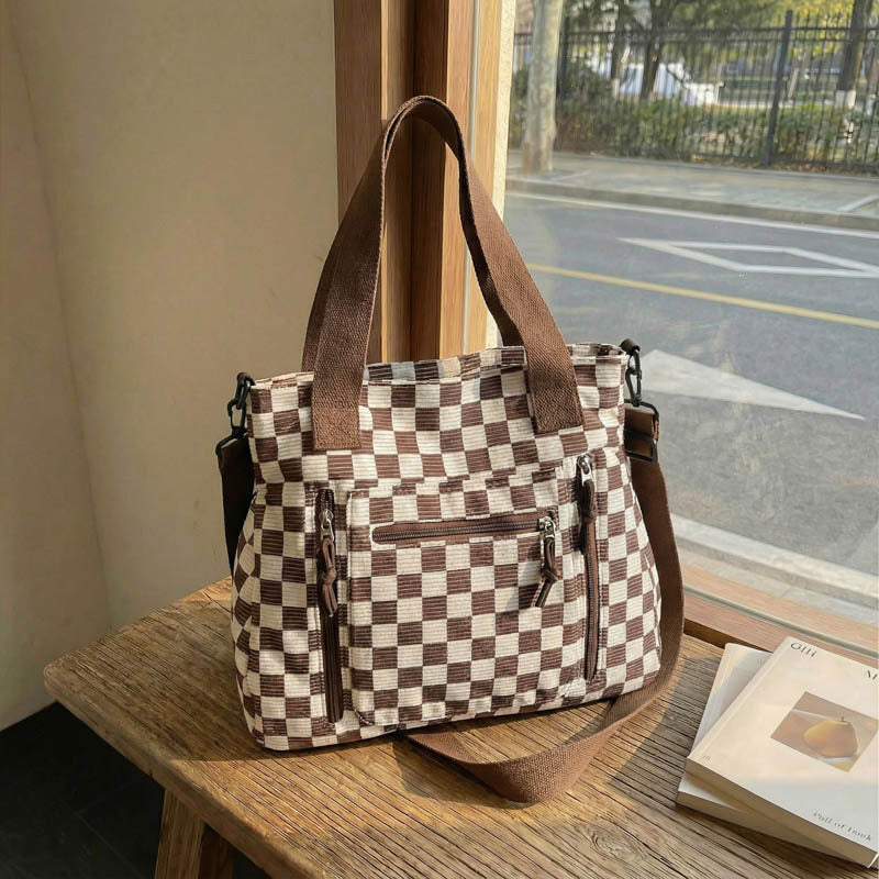 👜 Casual Large Capacity Checkerboard Tote Bag | Roomy & Easy to Style ✨