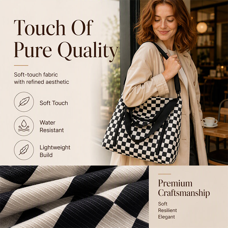 👜 Casual Large Capacity Checkerboard Tote Bag | Roomy & Easy to Style ✨