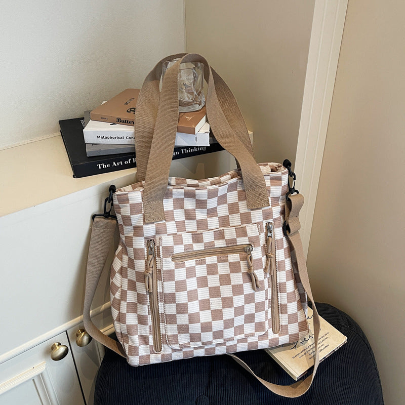 👜 Casual Large Capacity Checkerboard Tote Bag | Roomy & Easy to Style ✨