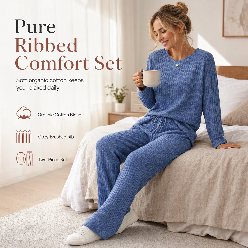 🏡🧥 Women's Casual Knit Loungewear Set | Cozy Comfort & Easy Relaxing Style ✨