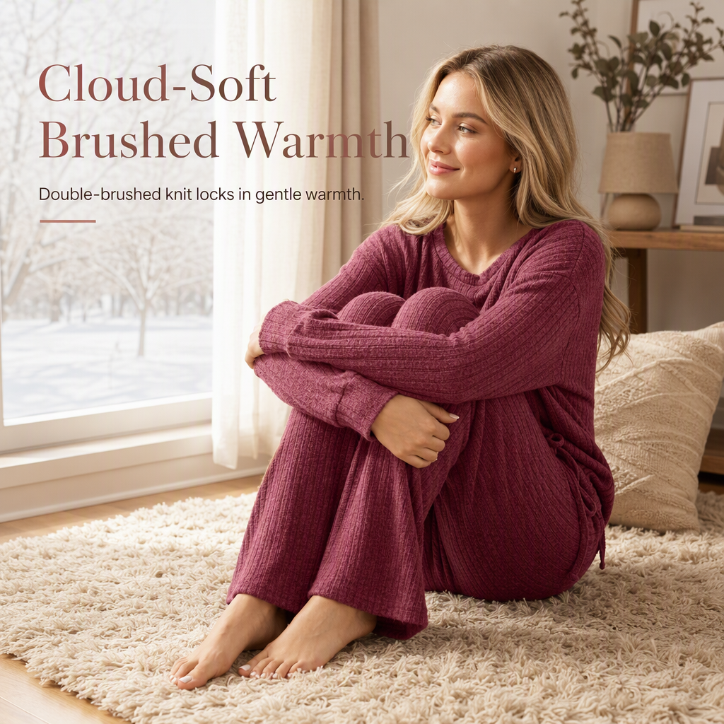🏡🧥 Women's Casual Knit Loungewear Set | Cozy Comfort & Easy Relaxing Style ✨
