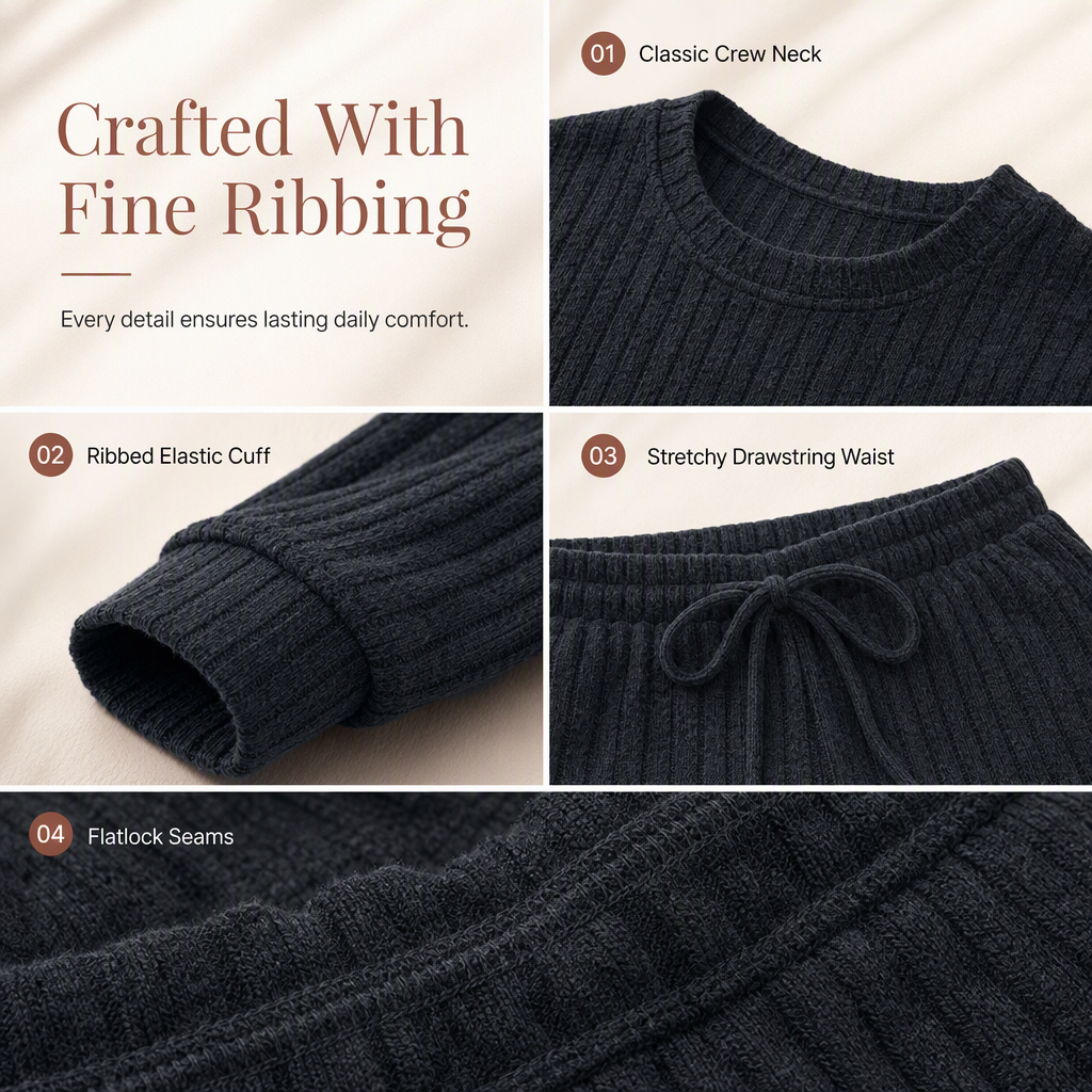 🏡🧥 Women's Casual Knit Loungewear Set | Cozy Comfort & Easy Relaxing Style ✨