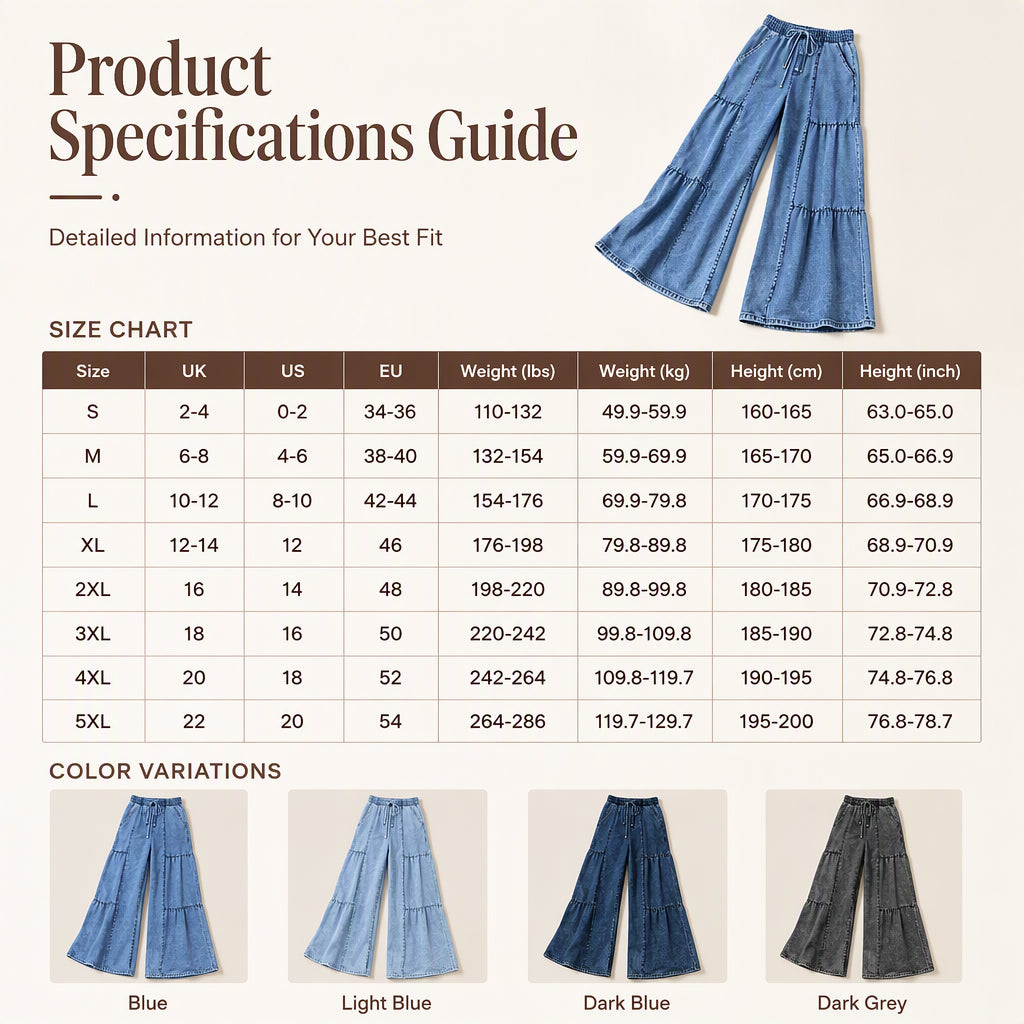 👖 Women's High Waist Wide Leg Denim Pants | Flattering Fit & Easy Everyday Style ✨