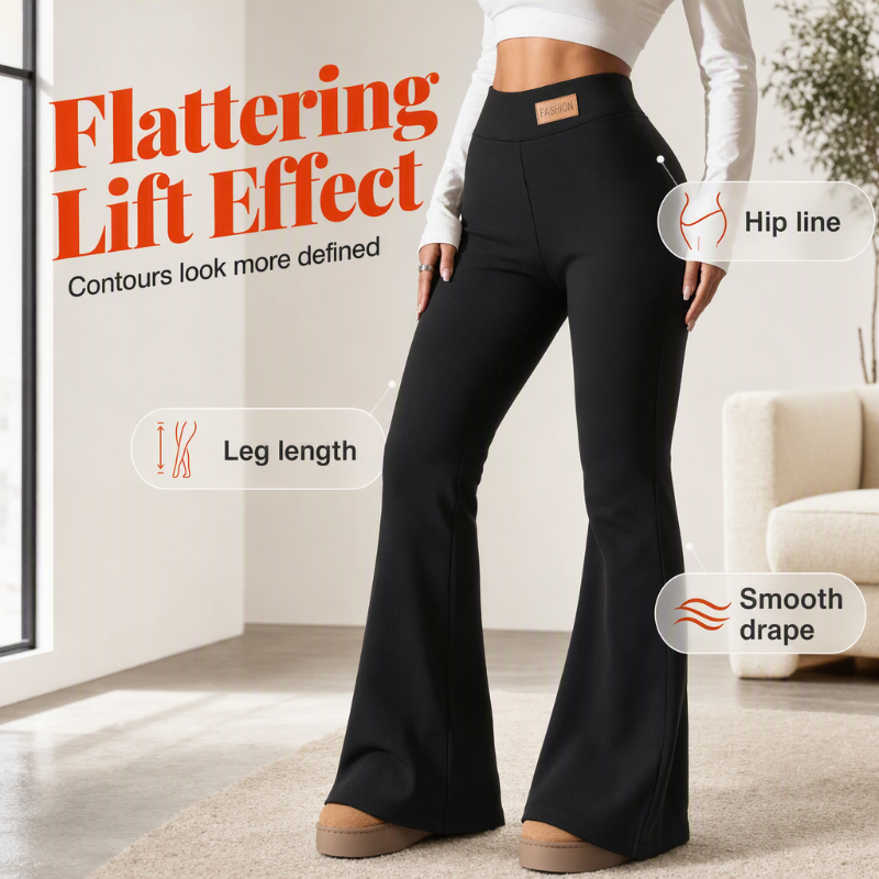 ❄️👖 Women's Plush-Lined Flare Leggings | Cozy Warmth & Flattering Shape ✨